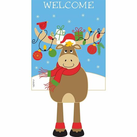 NUNC PATIO SUPPLIES 13 x 18 in. Reindeer Welcomes Garden Flag NU3459458